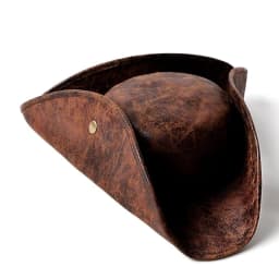 Faux Leather Pirate Hat - Brown Imitation of Old Colonial Style Tricorn , For Holiday Party Cosplay Halloween