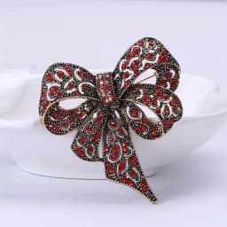 Luxury Crystal Bow Ribbon Brooches For Women Men Fashion Bowknot Pins Jewelry