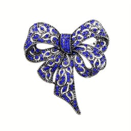 Luxury Crystal Bow Ribbon Brooches For Women Men Fashion Bowknot Pins Jewelry