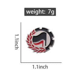 Antifascista Enamel Pins Theory Of Power Black Red Flag Logo Brooches Lapel Badges Pray For Peace Jewelry Gift For World Friends