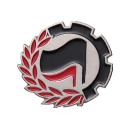 Antifascista Enamel Pins Theory Of Power Black Red Flag Logo Brooches Lapel Badges Pray For Peace Jewelry Gift For World Friends