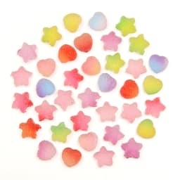 50Pcs Resin Emulation Candy Five-Pointed Star Heart DIY Cream Glue Patch Phone Shell Arts Kids Hair Accessories Materials
