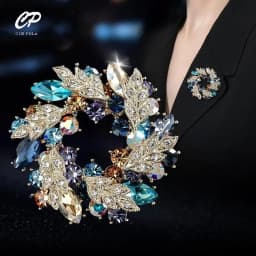 women's round brooch simple wreath buckle pin corsage accessories