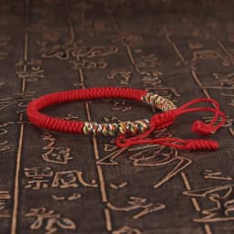 Tibetan Buddhist Lucky Bracelet Unisex Braid Red Thread Rope Adjustable King Kong Knot Bracelets for Womern Men Bangles Jewelry