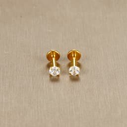 2PC Labret Tragus Stud Earrings 16G Surgical Stainless Steel CZ Crystal Monroe Helix Cartialge Conch Medusa Lip Body Piercing