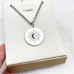 Minimalist Eclipse Role Play Ayan Khaotung Moon Star Round Pendant Necklace Couple Street Niche Jewelry Accessories BirthdayGift