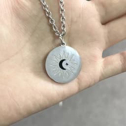 Minimalist Eclipse Role Play Ayan Khaotung Moon Star Round Pendant Necklace Couple Street Niche Jewelry Accessories BirthdayGift