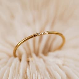 Stainless Steel Plated Paved Tiny Zircon Stackable Ring Golden Color Thin Ring Jewelry