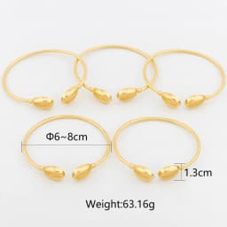 New Cuff Bracelet For Women Party Dubai Shell Shape Bangles 18K Gold Color Map of Africa Jewelry Accessories Anniversary Gifts