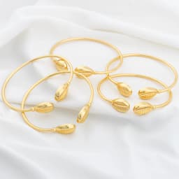 New Cuff Bracelet For Women Party Dubai Shell Shape Bangles 18K Gold Color Map of Africa Jewelry Accessories Anniversary Gifts