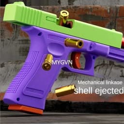 Multi-functional Soft Bullets Laser Toy Gun Shell Ejected Manual Continous Firing Double Mode Pistol with Target Cs Prop