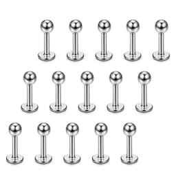 15PC/set Stainless Steel Lip Rings Labret Nose Studs Piercing Labret Monroe Nose Studs Ear Tragus Helix Earring 6/8/10mm