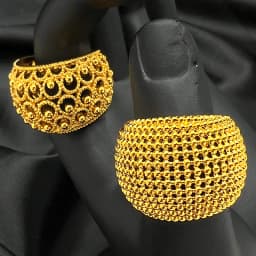 ANIID Dubai 24k Gold Color Big Ring For Women Resizable Brazilian Wedding Bride Arabic Ethiopian Finger Cuff Ring Jewellery
