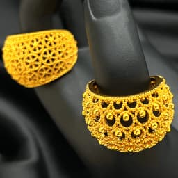 ANIID Dubai 24k Gold Color Big Ring For Women Resizable Brazilian Wedding Bride Arabic Ethiopian Finger Cuff Ring Jewellery
