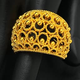ANIID Dubai 24k Gold Color Big Ring For Women Resizable Brazilian Wedding Bride Arabic Ethiopian Finger Cuff Ring Jewellery