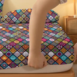 1 Bohemian patterned frosted bedsheet, bedroom printed bedspread, bedding (excluding pillowcases)