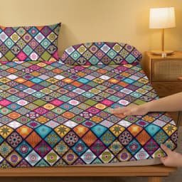 1 Bohemian patterned frosted bedsheet, bedroom printed bedspread, bedding (excluding pillowcases)