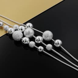 Fine Jewelry Charm 925 Sterling Silver Bead Necklace Charm Classic High Quality Fashion for Women Lady Wedding Chain Gift