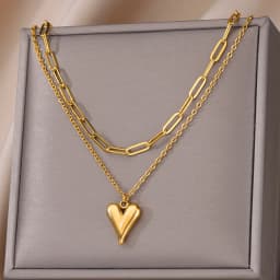 Heart Pendant Necklace for Women Girls 316L Stainless Steel Choker Necklaces Aesthetic Handmade Jewelry Accessories Free Gifts