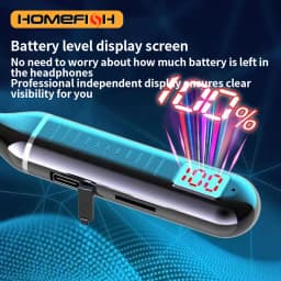 Wireless BT Neckband Headphones with Digital Display Function, Large-Capacity Semi-In-Ear Sports Stereo Headphones