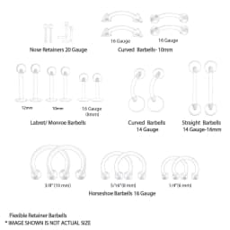 2Pcs/24Pcs Retainer Set Acrylic Clear Flexible Plastic 14G 16G 20G Belly Nose Tongue Lip Piercing Jewelry For Woman and Man