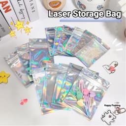 Holographic Resealable Ziplock Mylar Bags For Candy Tea Jewelry And Beauty Item Storage