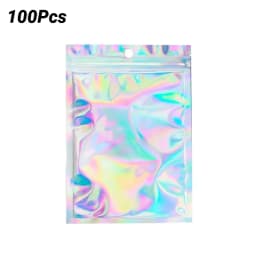 Holographic Resealable Ziplock Mylar Bags For Candy Tea Jewelry And Beauty Item Storage