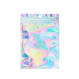 Holographic Resealable Ziplock Mylar Bags For Candy Tea Jewelry And Beauty Item Storage
