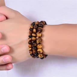 Kirykle Fashion Tiger Eye Bangles Men 4-12mm Natural Energy Stone Beads Reiki Healing Bracelets for Women Jewelry Pulseras Gifts