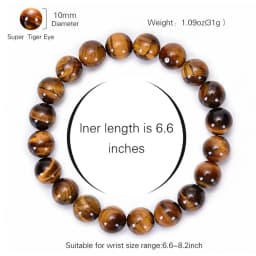 Kirykle Fashion Tiger Eye Bangles Men 4-12mm Natural Energy Stone Beads Reiki Healing Bracelets for Women Jewelry Pulseras Gifts