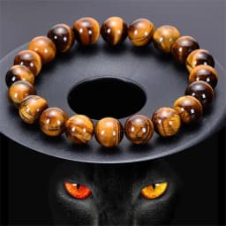 Kirykle Fashion Tiger Eye Bangles Men 4-12mm Natural Energy Stone Beads Reiki Healing Bracelets for Women Jewelry Pulseras Gifts