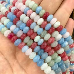 5x8MM Abacus Natural Chalcedony Aquamarine Tourmaline Ruby Quartz Stone Loose Spacer Bead for Jewelry Make Diy Bracelet Earrings