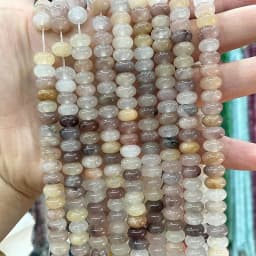 5x8MM Abacus Natural Chalcedony Aquamarine Tourmaline Ruby Quartz Stone Loose Spacer Bead for Jewelry Make Diy Bracelet Earrings