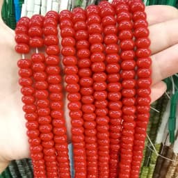 5x8MM Abacus Natural Chalcedony Aquamarine Tourmaline Ruby Quartz Stone Loose Spacer Bead for Jewelry Make Diy Bracelet Earrings