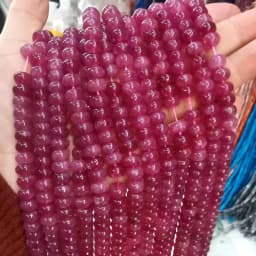 5x8MM Abacus Natural Chalcedony Aquamarine Tourmaline Ruby Quartz Stone Loose Spacer Bead for Jewelry Make Diy Bracelet Earrings