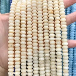 5x8MM Abacus Natural Chalcedony Aquamarine Tourmaline Ruby Quartz Stone Loose Spacer Bead for Jewelry Make Diy Bracelet Earrings