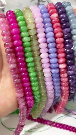 5x8MM Abacus Natural Chalcedony Aquamarine Tourmaline Ruby Quartz Stone Loose Spacer Bead for Jewelry Make Diy Bracelet Earrings