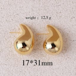2024 New Trendy Plate Gold Color Chunky Waterdrop Dupes Drop Earrings for Women Personality Glossy Teardrop Earring Jewelry Gift
