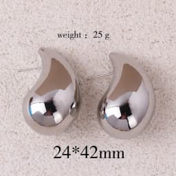 2024 New Trendy Plate Gold Color Chunky Waterdrop Dupes Drop Earrings for Women Personality Glossy Teardrop Earring Jewelry Gift