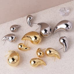 2024 New Trendy Plate Gold Color Chunky Waterdrop Dupes Drop Earrings for Women Personality Glossy Teardrop Earring Jewelry Gift