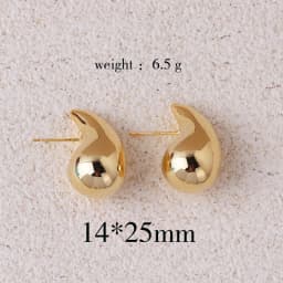 2024 New Trendy Plate Gold Color Chunky Waterdrop Dupes Drop Earrings for Women Personality Glossy Teardrop Earring Jewelry Gift