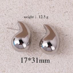 2024 New Trendy Plate Gold Color Chunky Waterdrop Dupes Drop Earrings for Women Personality Glossy Teardrop Earring Jewelry Gift