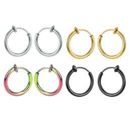 Non-pierced Earrings Clip On Retractable Earrings Men Women Ear Clips Classic Hip-hop Hoop Ear Bone Buckle Earrings Accessories