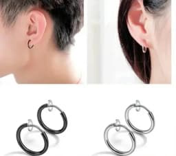 Non-pierced Earrings Clip On Retractable Earrings Men Women Ear Clips Classic Hip-hop Hoop Ear Bone Buckle Earrings Accessories