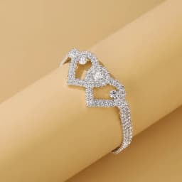 Bling Double Heart Anklet For Women Crystal Cubic Zirconia Chain On The Leg Summer Beach Ankle Bracelet Wedding Foot Jewelry
