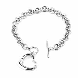 Fashion Titanium Steel Set Peach Heart Set Necklace Bracelet O-shaped Chain For Men And Women