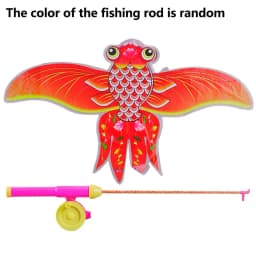 Children Kite Toy Cartoon Eagle Foldable Mini Plastic Toys Kite Hand Brake Fishing Rod Butterflies For Kids Outdoor Toy For Fun