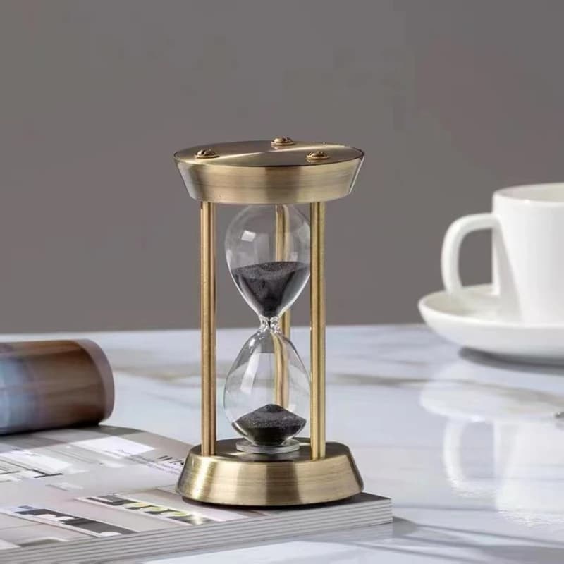 Living Room Metal Three Pillar Timer Ornament Mini Luxury Desktop Decoration Hourglass Countdown Bedroom Hardware Hourglass