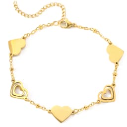 Stainless Steel Bracelets Fresh Double Heart Design Openwork Carving Noble Bracelets For Women Jewelry Luxuries Banquet Gifts