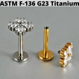 Cz Flower G23 Solid Titanium Cartilage Earrings Stud 16G Internally Threaded Sun Helix Ear Tragus Piercing Jewelry